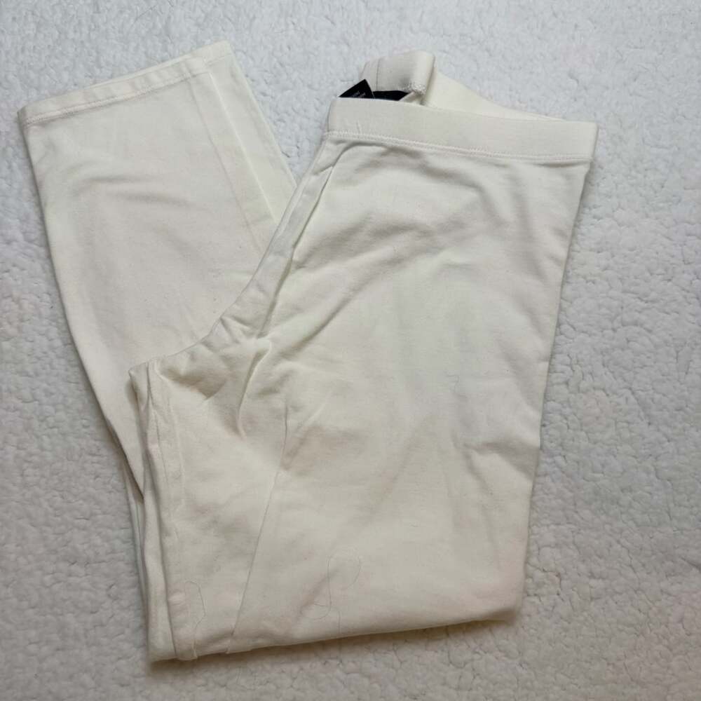 Moda International Pants Size S White Cotton Crop Legging